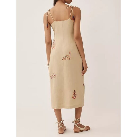 Farm Rio x Anthropologie Embroidered Linen Blend Dress XXS - Picture 3 of 4